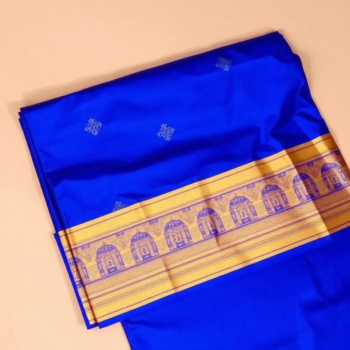 Kanjivaram silk saree with korvai contrast border, Kanchipuram